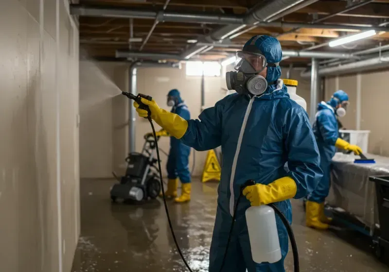 Basement Sanitization and Antimicrobial Treatment process in Scottsboro, AL