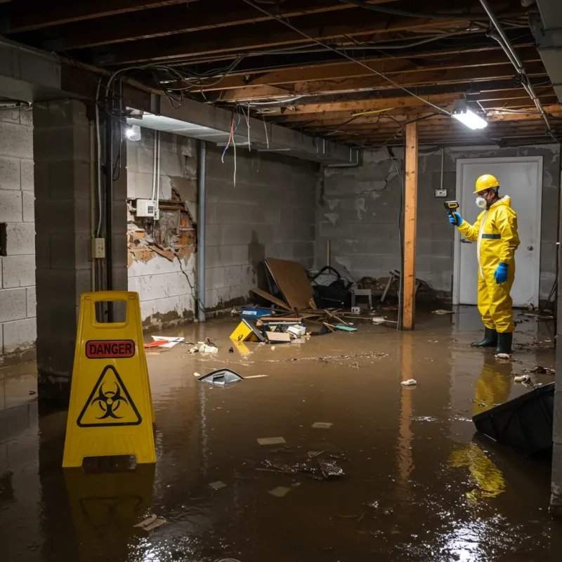 Flooded Basement Electrical Hazard in Scottsboro, AL Property