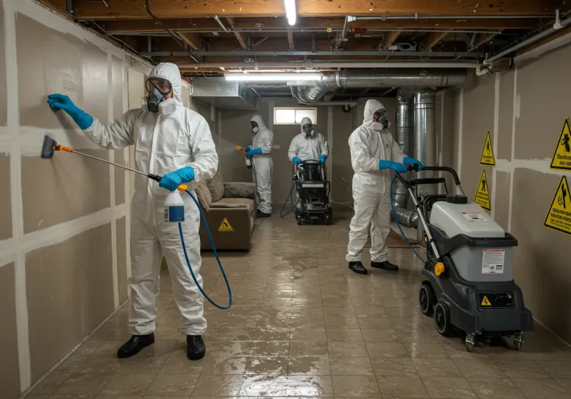 Basement Moisture Removal and Structural Drying process in Scottsboro, AL